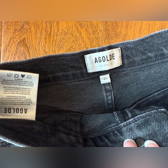 NEW Agolde Pinch Waist High Rise Kick Flare Jeans Panoramic Black Women’s 27 - Picture 7 of 7